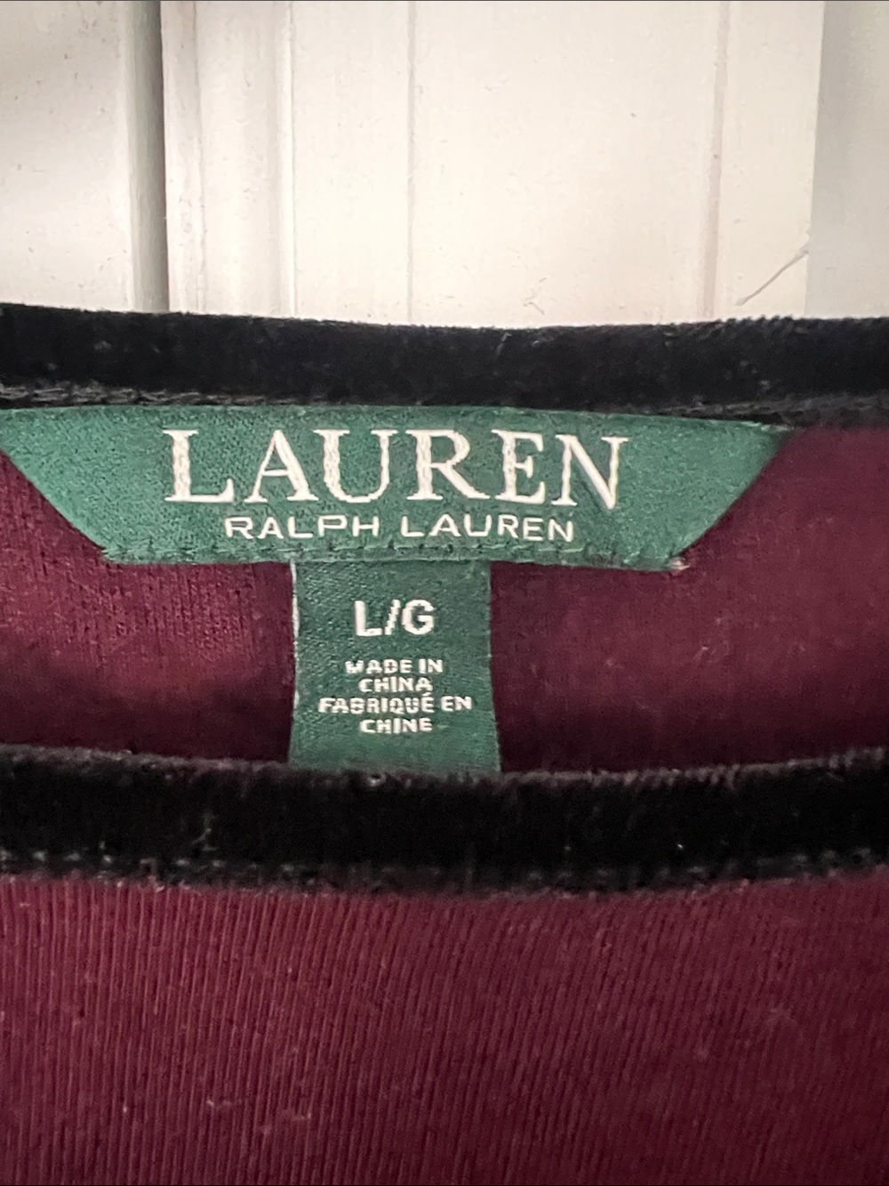 Lauren Ralph Lauren Wine Short Sleeve Boatneck Top - Picture 2 of 3